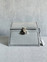 Cookie Shoulder Bag Croco Pearl Grey