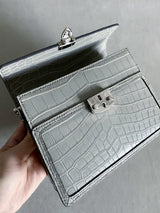 Cookie Shoulder Bag Croco Pearl Grey