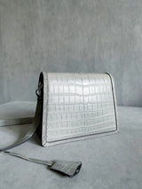 Cookie Shoulder Bag Croco Pearl Grey